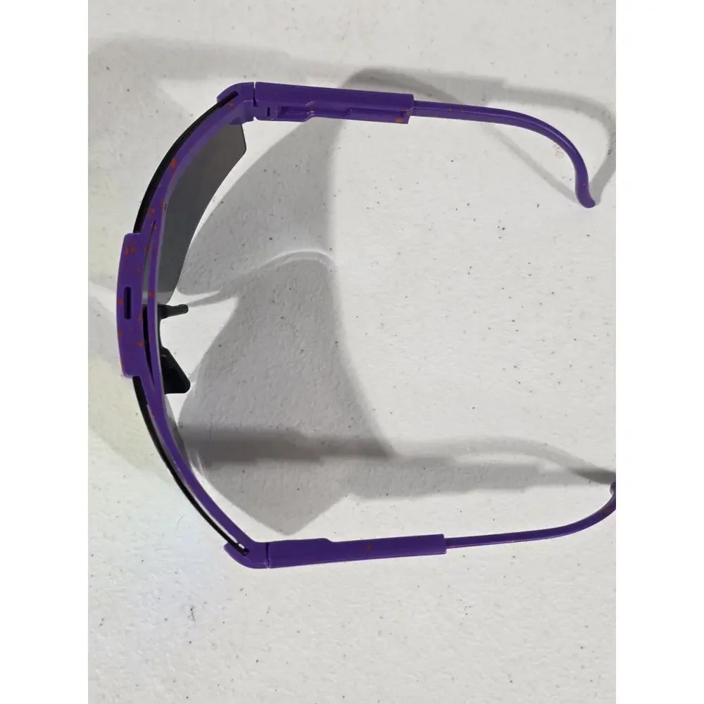Wichita Wind Surge Baseball Shield Sunglasses Purple Orange Mirror Lens